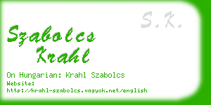 szabolcs krahl business card